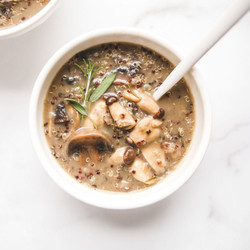 Three Mushroom Quinoa Soup (vegan, Gluten-free, Oil Free)