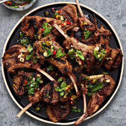 Garam Masala Grilled Lamb Chops With Mint Chutney