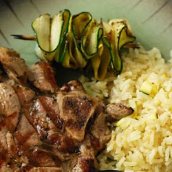 Greek Pork Chops With Lemon Rice Pilaf