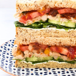 Vegan Italian White Bean &amp; Tomato Sandwich