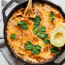 Creamy Healthy Chicken Enchilada Skillet