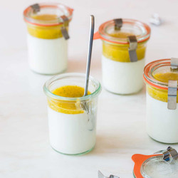 Simple Panna Cotta With A Mango-sage Coulis