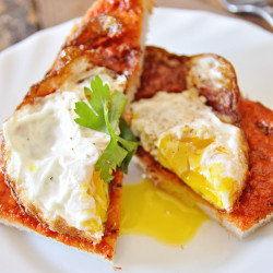 Crispy Spanish Fried Eggs With Romesco Sauce