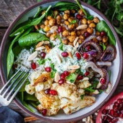 Moroccan Cauliflower Chickpea Bowls