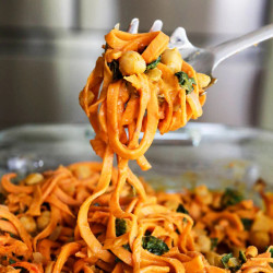 Sweet Potato Noodles With Creamy Tuscan Pumpkin Sauce