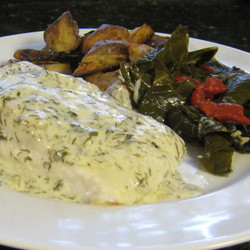 Halibut With Creamy Dill Sauce