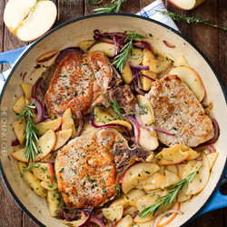 Cooked - One Pan Pork Chops With Apples And Onions