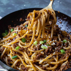 Ground Beef Mongolian Noodles