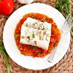 Spanish Cod With Flavorful Vegetables | Bacalao A La Baenense