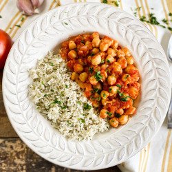 Smoky Spanish Garbanzos With Herbed Basmati Rice