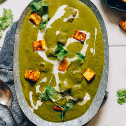 Vegan Palak Paneer With Curried Tofu