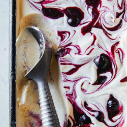 Blueberry Vanilla Honey Swirl Semifreddo