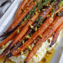 Roasted Carrots With Whipped Ricotta And Hot Honey