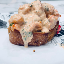 Creamy Garlic Shrimp Toast