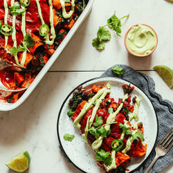 Sweet Potato Black Bean Enchiladas