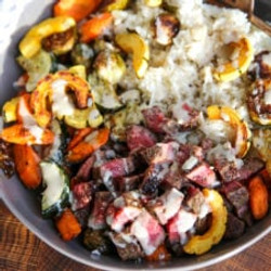 Grain &amp; Winter Veggie Steak Bowls