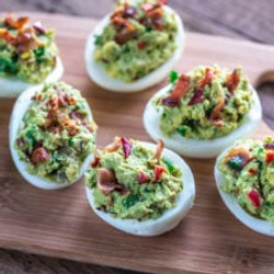 Bacon Guacamole Deviled Eggs