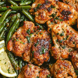 Lemon Garlic Butter Chicken And Green Beans Skillet