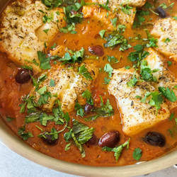 Poached Cod In Tomato Sauce