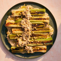 Broiled Leeks With Toasted Pine Nut Sauce