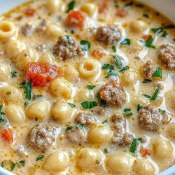 Creamy Parmesan Italian Sausage Ditalini Soup