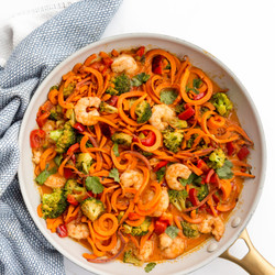 Red Curry Shrimp With Sweet Potato Noodles