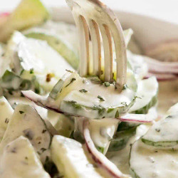 Creamy Cucumber Salad With Lemon Yogurt Dressing