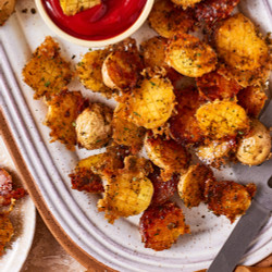 Viral Crispy Garlic Parmesan Crusted Potatoes