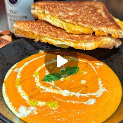 Roasted Tomato Soup And Grilled Cheese Sandwich