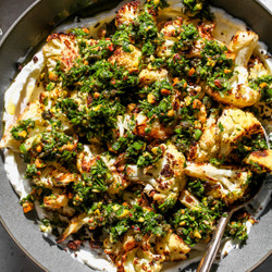 Roasted Cauliflower With Fried Caper Gremolata