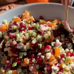 Pomegranate scoopable salad