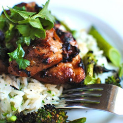 Grilled Hawaiian Chicken With Coconut-Cilantro Rice