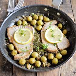 Pan-Seared Tuna Steaks With Spanish Olives &amp; Herbs