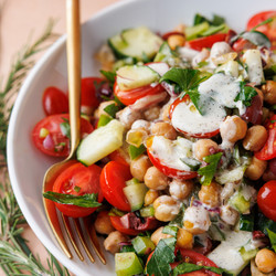 Greek Chopped Salad With Chickpeas &amp; Feta