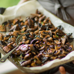 Roasted Lemon, Garlic And Chilli Mushrooms
