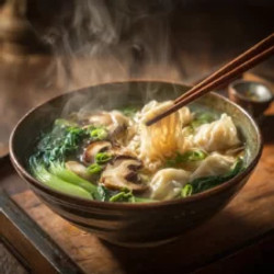 Wonton Noodle Soup With Mushrooms