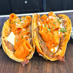 Italian Sausage Taco shells Stuffed With Rigatoni Alla Vodka