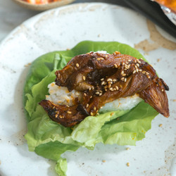 Sticky gochujang mushrooms