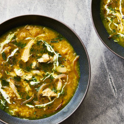 Chicken And Red Lentil Soup With Lemony Yogurt 