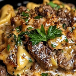 Creamy Garlic Butter Steak Bites Tortellini With Broccoli