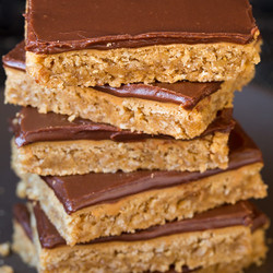 Peanut Butter Bars {with Chocolate Frosting}