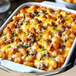 Sausage Cream Cheese Tater Tot Breakfast Casserole