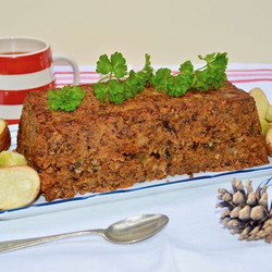 Lentil Brazil Nut Roast With Sage &amp; Onion Stuffing And Red Wine Gravy