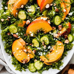 Sweet Peach Goat Cheese Salad With Balsamic Vinaigrette