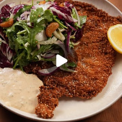 Garlicky Schnitzel Salad