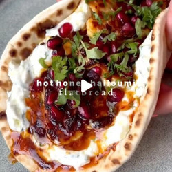 Hot Honey Halloumi Flatbreads And Tzatziki