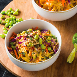 Peanut Noodles with Edamame and Cabbage