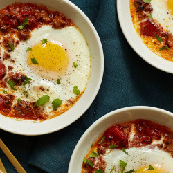 Baked Eggs With Merguez Sausage, Tomatoes, And Smoky Paprika