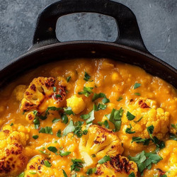 Golden One Pan Turmeric Cauliflower, Lentils &amp; Coconut