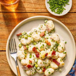 Creamy Skillet Gnocchi With Bacon And Peas